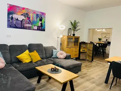Ein Sitzbereich in der Unterkunft Fewo am Wiesengrund