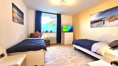 Ein Bett oder Betten in einem Zimmer der Unterkunft Perfect Apartment in Unna close to Dortmund