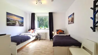 Ein Bett oder Betten in einem Zimmer der Unterkunft Perfect Apartment in Unna close to Dortmund