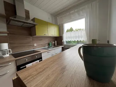 Küche/Küchenzeile in der Unterkunft Auszeit im Pott - Ferienwohnung Minze