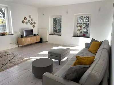 Ein Sitzbereich in der Unterkunft Haus mit Türmchen