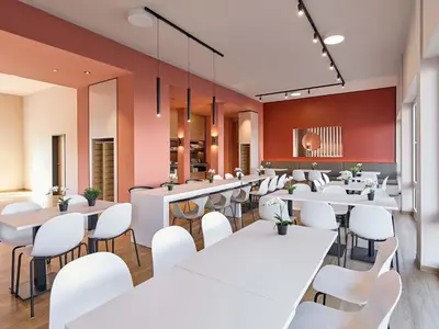 Ein Restaurant oder anderes Speiselokal in der Unterkunft B&B Hotel Hamm