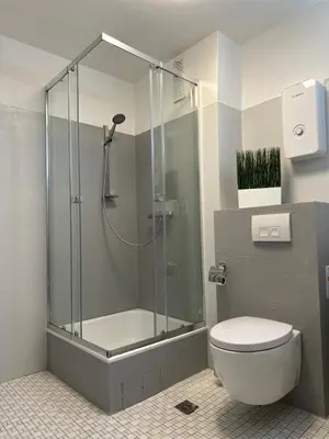 Ein Badezimmer in der Unterkunft Zentrales Apartment am Theater in Marl
