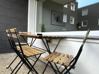 Ein Balkon oder eine Terrasse in der Unterkunft Zentrales Apartment am Theater in Marl