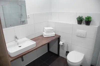 Ein Badezimmer in der Unterkunft Landgasthof Obersteberg