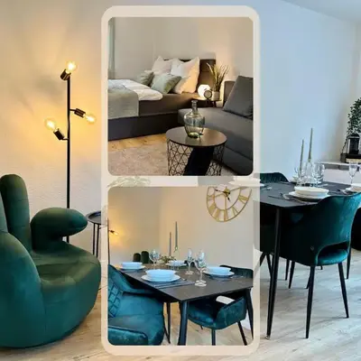 Design Apartment mit Balkon - Küche - Netflix