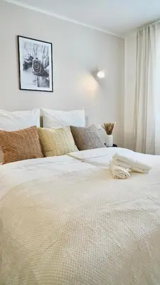 Ein Bett oder Betten in einem Zimmer der Unterkunft Luxuriös & Sehr Zentral in Wuppertal