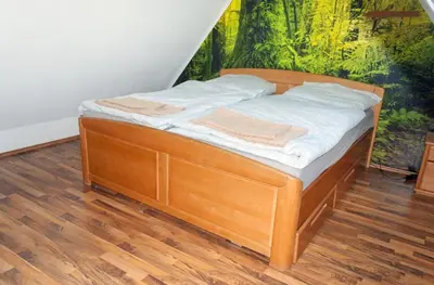 Ein Bett oder Betten in einem Zimmer der Unterkunft Unter den Sternen