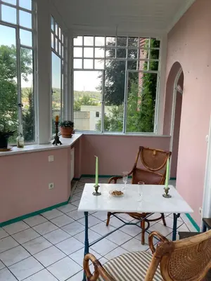 Ein Sitzbereich in der Unterkunft Altbauwohnung in Gründerzeitvilla