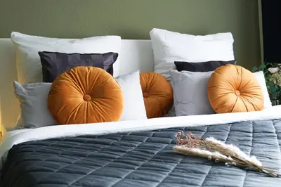 Ein Bett oder Betten in einem Zimmer der Unterkunft Apartment I Wi-Fi I Parkplatz I Balkon EssenFusion