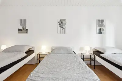 Ein Bett oder Betten in einem Zimmer der Unterkunft Unterkunft mit Balkon in Gelsenkirchen