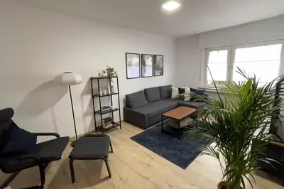 Ein Sitzbereich in der Unterkunft Apart54-Modern Design I Garden with Terrace I Smart TV I Free Parking I Free WiFi