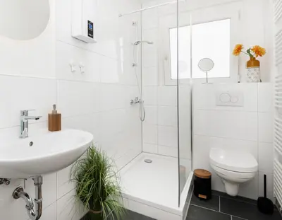 Ein Badezimmer in der Unterkunft Kurzzeitglück 24h Self Check-In E01