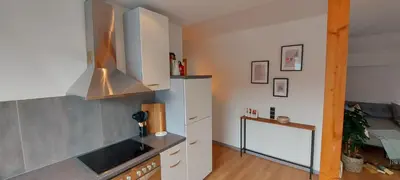 Küche/Küchenzeile in der Unterkunft RüSternSuite, Nähe RÜ & Messe, Museum Folkwang, NETFLIX