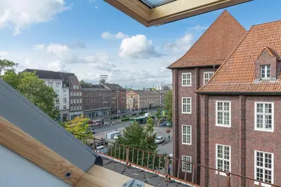 Ein allgemeiner Blick auf Duisburg oder ein Stadtblick von der Ferienwohnung aus