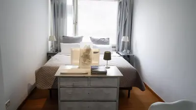 Ein Bett oder Betten in einem Zimmer der Unterkunft Boutique Loft Düsseldorf City für bis zu 6 Personen
