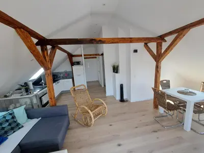 Ein Sitzbereich in der Unterkunft Wohnung (Studio) in Hattingen an der Ruhr