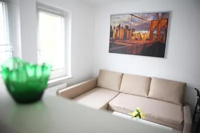 Ein Sitzbereich in der Unterkunft White House Bochum Ehrenfeld