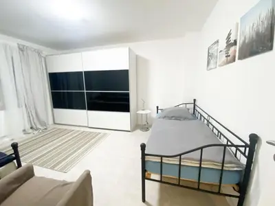 Ein Bett oder Betten in einem Zimmer der Unterkunft 1-3 Pers. 0,9 km zum Zentrum - moderne Wohnung in Remscheid