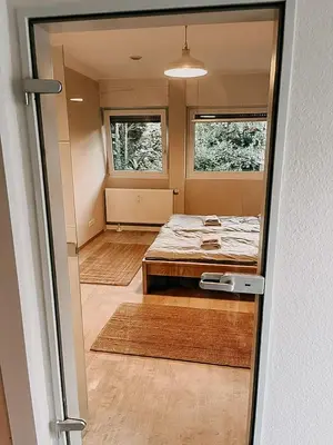 Ein Bett oder Betten in einem Zimmer der Unterkunft Wohnen im 3 Ländereck! Essen, Mülheim, Oberhausen. BSEG