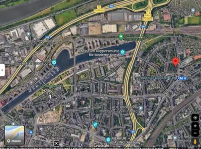 Ein allgemeiner Blick auf Duisburg oder ein Stadtblick von der Ferienwohnung aus