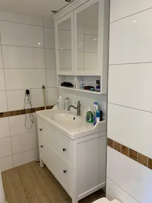 Ein Badezimmer in der Unterkunft Knusperhäuschen