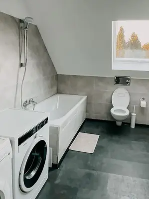 Ein Badezimmer in der Unterkunft Wohnen im 3 Ländereck! Essen, Mülheim, Oberhausen. BSDG