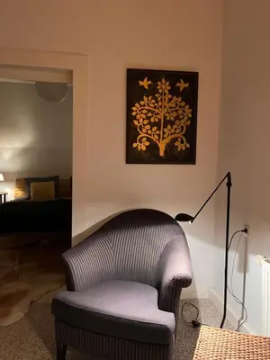 Ein Sitzbereich in der Unterkunft Dein Ankerplatz in Mülheim Ruhr - Traditionelle Zechenhaushälfte