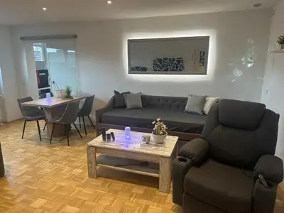 Ein Sitzbereich in der Unterkunft MyHome-Tiny -stilvollen Ruhepol