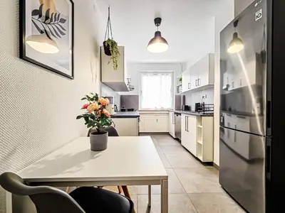 Küche/Küchenzeile in der Unterkunft Centerline Apartments Solingen