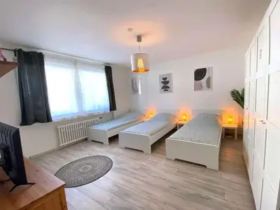 Ein Bett oder Betten in einem Zimmer der Unterkunft Nice Apartment in Essen