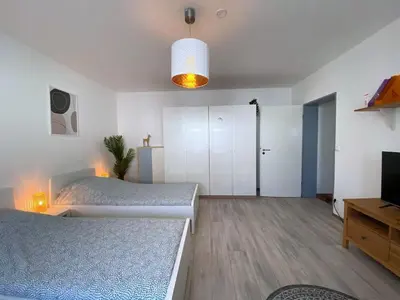 Ein Bett oder Betten in einem Zimmer der Unterkunft Nice Apartment in Essen