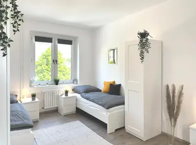 Ein Sitzbereich in der Unterkunft Monteurwohnung mit Balkon