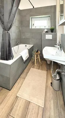 Ein Badezimmer in der Unterkunft Monteurwohnung mit Balkon