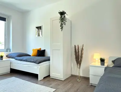 Ein Sitzbereich in der Unterkunft Monteurwohnung mit Balkon