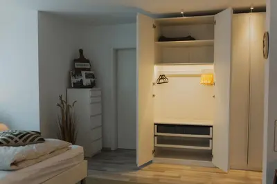 Ein Bett oder Betten in einem Zimmer der Unterkunft 40qm Wohlfühl-Apartment im Grünen mit Sorglospaket