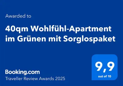 Ein Zertifikat, Auszeichnung, Logo oder anderes Dokument, das in der Unterkunft 40qm Wohlfühl-Apartment im Grünen mit Sorglospaket ausgestellt ist