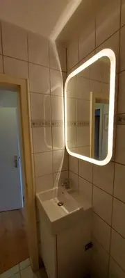 Ein Badezimmer in der Unterkunft RüStudio, Nähe RÜ & Messe, Museum Folkwang, NETFLIX