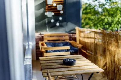 Ein Balkon oder eine Terrasse in der Unterkunft Modernes Apartment l Oasis l mit Balkon Nähe Hauptbahnhof
