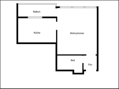 Grundriss der Unterkunft 1 Zi. Wohnung, 34m², Parken, Messe DUS