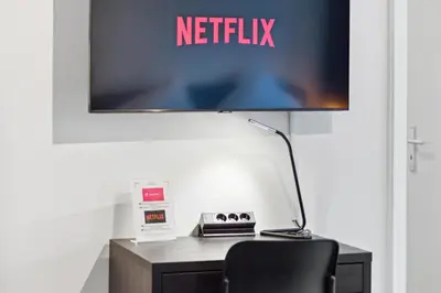 TV/Unterhaltungsangebot in der Unterkunft 1 Zi. Wohnung, 34m², Parken, Messe DUS