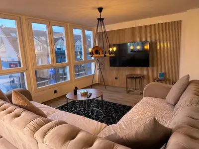 Ein Sitzbereich in der Unterkunft Penthouse wohnung ultra exlusive