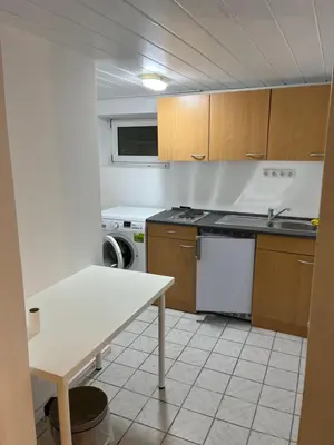 Küche/Küchenzeile in der Unterkunft Souterrain Wohnung in der Nähe vom Düsseldorfer Flughafen