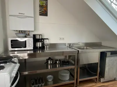 Küche/Küchenzeile in der Unterkunft Meribu D99 Wohnung für Monteure und Arbeiter