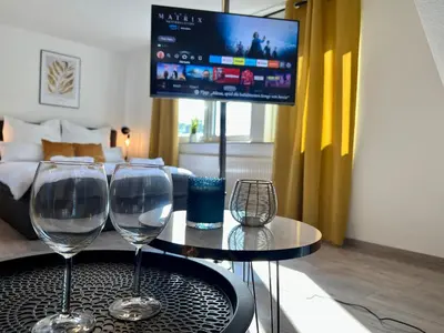 TV/Unterhaltungsangebot in der Unterkunft Design Apartment, Küche, Smart-TV, WLAN