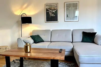 Ein Sitzbereich in der Unterkunft Schickes 2-Zimmer Appartement Messe Rü Innenstadt