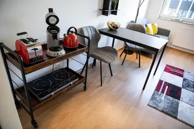 Kaffee-/Teezubehör in der Unterkunft Loftcharakter auf 2 Etagen - Zentral in Essen!