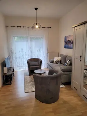 Ein Sitzbereich in der Unterkunft Wohnung in Oberhausen: zentral & ruhig, eigener Eingang