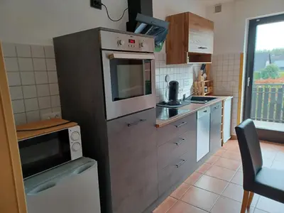 Küche/Küchenzeile in der Unterkunft Ferienwohnung Hansi