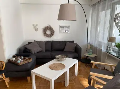 Ein Sitzbereich in der Unterkunft Ferienwohnung100qm mit Garten